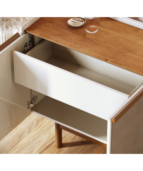 Buffett Dune Tela 1.80m 4 Portas Off White Nature
