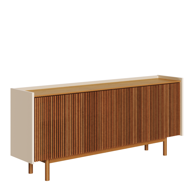 Buffett Dune Ripado 1.60m 4 Portas Off White Nature 