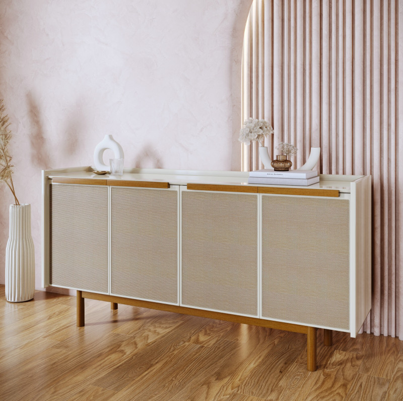 Buffett Dune Tela 1.60m 4 Portas Off White 