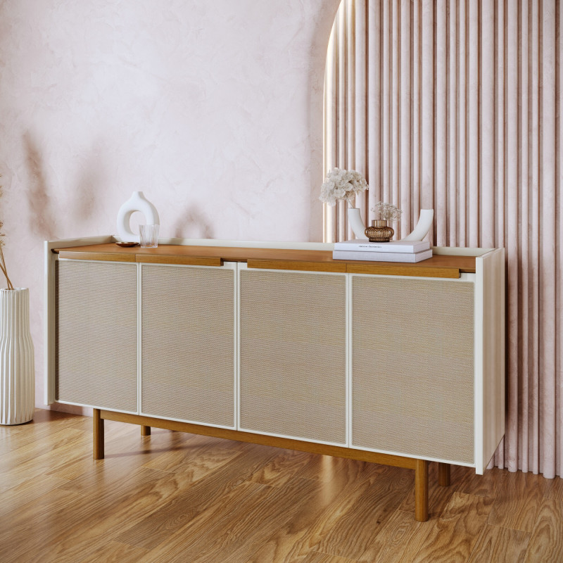 Buffett Dune Tela 1.60m 4 Portas Off White Nature