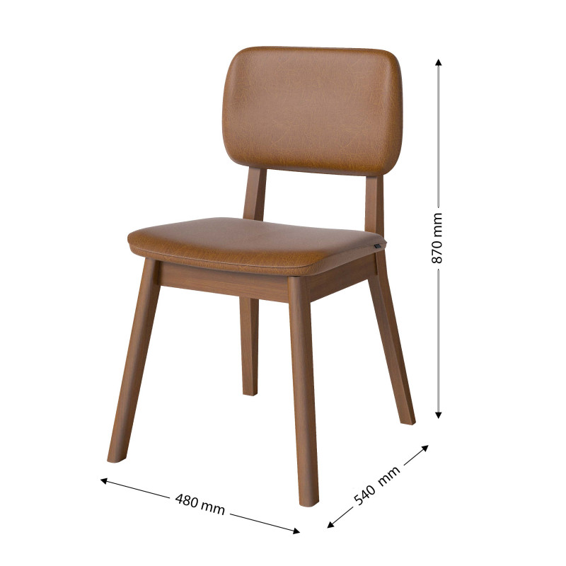 Conj. Sala de Jantar Mesa Wind 1.60m + 6 Cadeiras Classic Facto Marrom