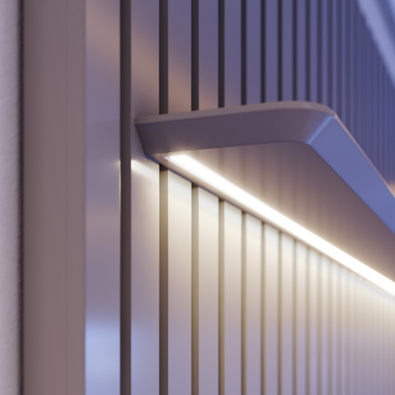 Home Ripado Prime Gianduia Off White 2.20m Altura 2.50m com LED 