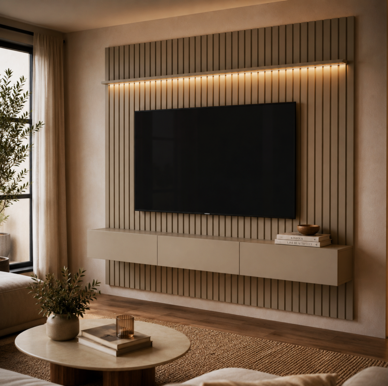 Home Ripado Prime Gianduia 2.20m Altura 2.50m com LED 