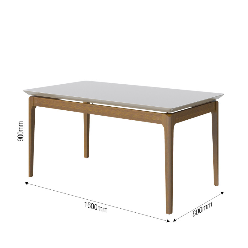 Conj. Sala de Jantar Mesa Wind 1.80m + 6 Cadeiras Classic Facto Marrom