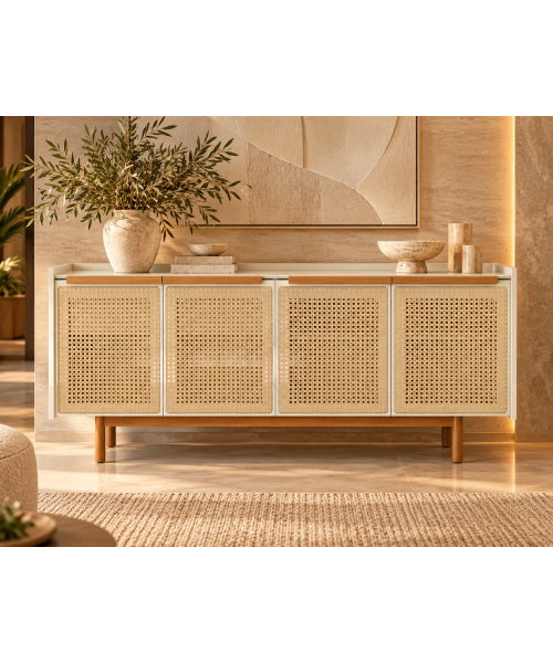 Buffet Dune Palha 1.80m 4 Portas Off White 