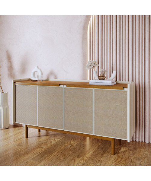 Buffett Dune Tela 1.80m 4 Portas Off White Nature