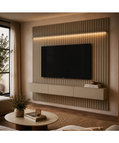 Home Ripado Prime Gianduia 2.20m Altura 2.50m com LED 
