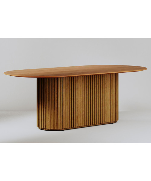 Mesa de jantar Living Oval 2.2 Laminada Base Ripada