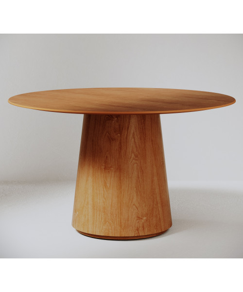 Mesa de jantar Zara Redonda 1.35 Tampo laminado e Base Cone Laminada
