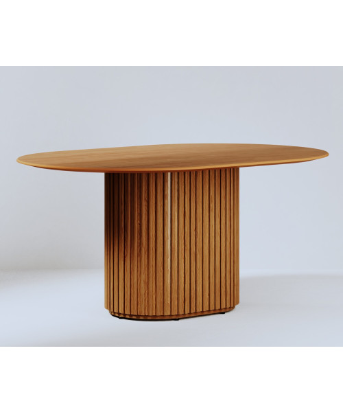 Mesa de jantar Living Oval 1.6 Laminada Base Ripada