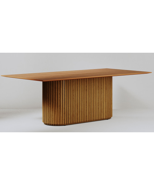 Mesa de jantar Living Retangular 2.2 Tampo Laminado Base Ripada