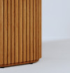 Mesa de jantar Living Oval 2.2 c/ Vidro Off White Base Ripada