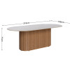 Mesa de jantar Living Oval 2.2 c/ Vidro Off White Base Ripada