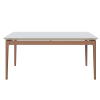 Mesa de jantar Wind Retangular 1.8 c/ Vidro Off White Pés Madeira 