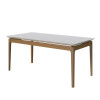 Mesa de jantar Wind Retangular 1.8 c/ Vidro Off White Pés Madeira 