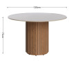 Mesa de jantar Living Redonda 1.20 c/ Vidro Off White Base Ripada