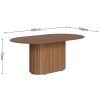 Mesa de jantar Living Oval 1.8 Laminada Base Ripada