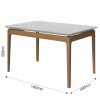 Mesa de jantar Wind Retangular 1.4 c/ Vidro Off White Pés Madeira 