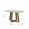 Conj. Sala de Jantar Mesa Wood 1.40m + 4 Cadeiras Classic Linho Bege 