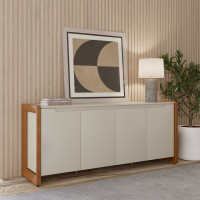 Buffet Bristol 4 Portas Off White Fosco Natural 1.885m