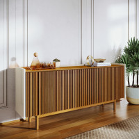 Buffet Dune Ripado 1.60m 4 Portas Off White Nature 