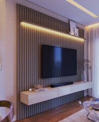 Home Ripado Prime Gianduia Off White 2.77m Altura 2.50m com LED 